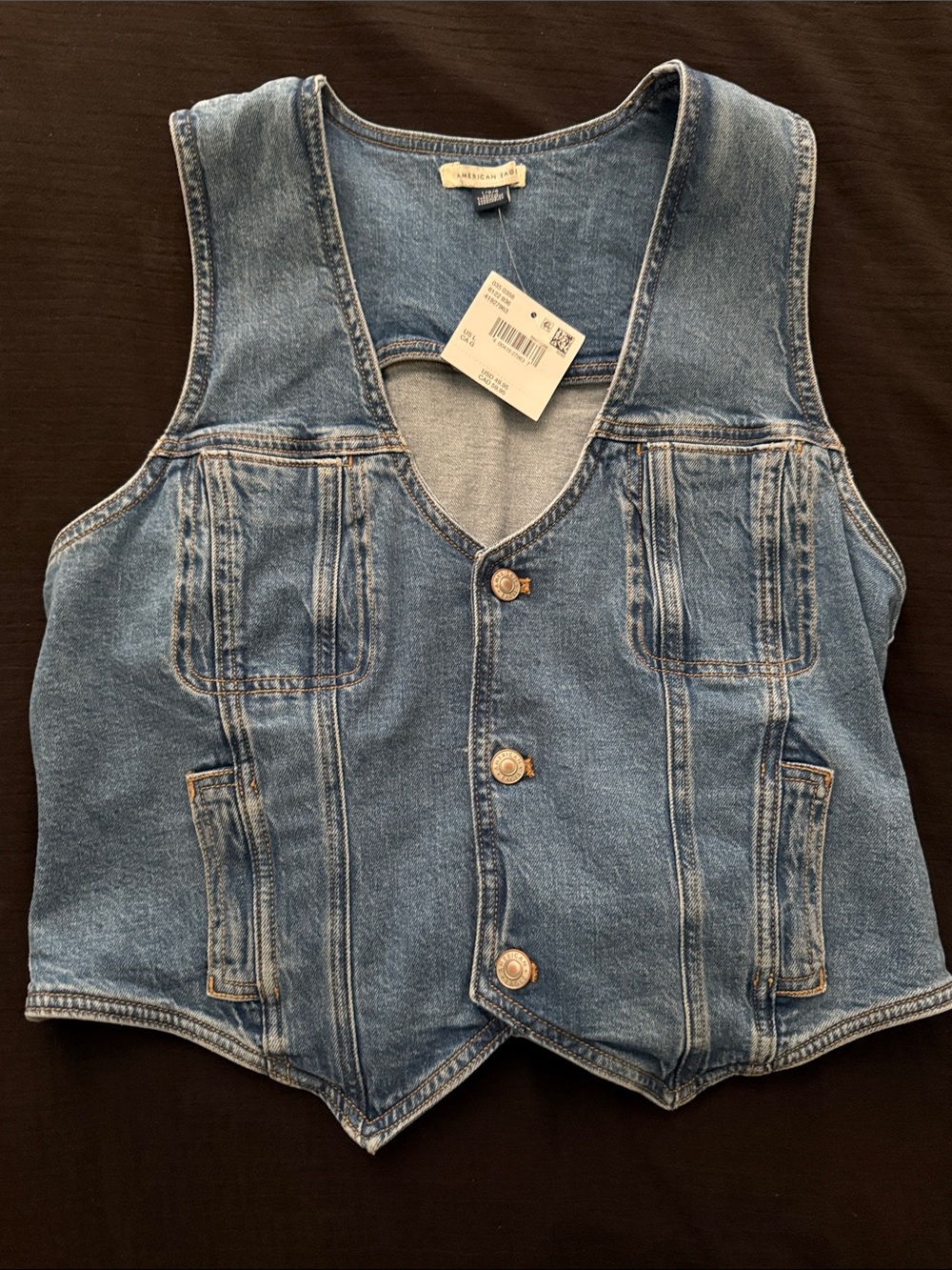 American Eagle Outfitters Women's Blue Denim Vest